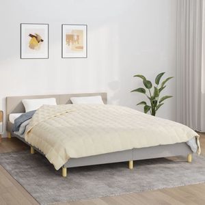 vidaXL Verzwaringsdeken - Verzwaringsdekens - Deken - Beddengoed - Verzwaringsdeken 200x220 cm 13 kg stof lichtcrèmekleurig