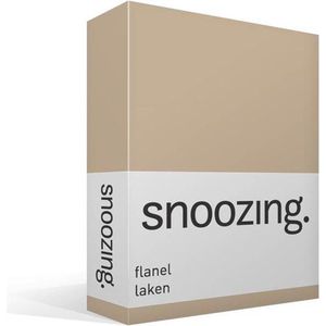 Snoozing - Flanel - Laken - Eenpersoons - 150x260 cm - Camel