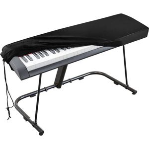 Afdekking voor pianotoetsenbord, stretch fluweel beschermende afdekking met verstelbaar, elastisch koord en vergrendelingen voor 88 toetsen toetsenbord, digitale piano Yamaha Casio Roland consoles en meer (zwart)