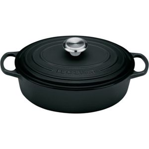 Le Creuset - Braadpan - Mat Zwart - Laag - Ovaal - Signature - 27cm - 3.4L