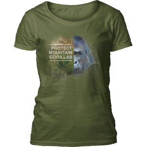 Ladies T-shirt Protect Gorilla Green M