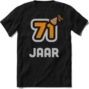 71 Jaar Feest kado T-Shirt Heren / Dames - Perfect Verjaardag Cadeau Shirt - Goud / Zilver - Maat XXL