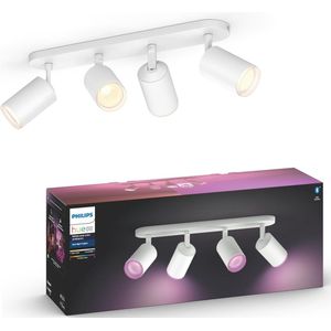 Philips Hue Fugato Opbouwspot - White and Color Ambiance - GU10 - Wit - 4 x 5,7W - Bluetooth