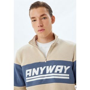 Halve ritssluiting Met kleurblokken Sweatshirt