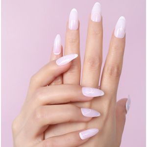 Press on Nails - Nova - Natural - Design - Wit - Plaknagels - Trendy - Ovaal - Plaknagels met lijm - Kunstnagels - Nepnagels - Xpressnails.nl