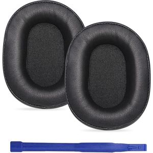 Allecto Plus - Zwarte vervangende oorkussens voor hoofdtelefoon met compatibiliteit voor diverse modellen.