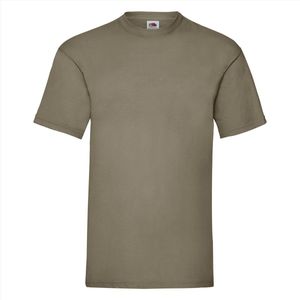 Fruit of the Loom T-shirt Valueweight, Khaki, Maat L ( 5 stuks onbedrukt)