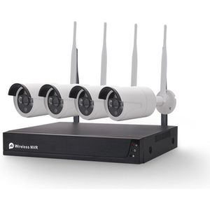 DrPhone SmartVision - NVR Camera Kit - 4 Camera Set - Bewegingsdetectie & Human Shape Detection - IP66 Waterdicht - 3MP Full HD-Resolutie - 2TB HDD - Verbinding tot 800 Meter