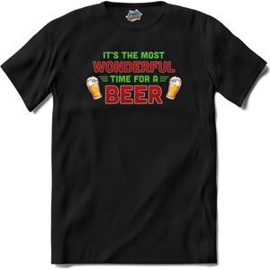It's the most wonderful time for a beer - foute bier kersttrui - T-Shirt - Heren - Zwart - Maat M