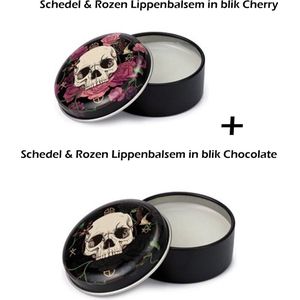 Set van 2 Lippenbalsems in blik Schedel & Rozen Cherry é Chocolate