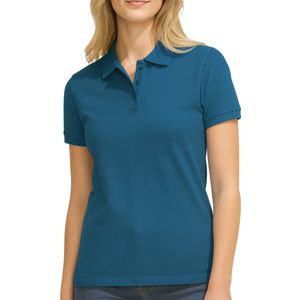 Dames Polo Shirt Lichtblauw - Kraag - T-shirt - Aansluitend - Maat S