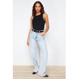 Trendyol Donkerbruin Halternek Body-Gladmakend Flexibel Onderkant Drukknoopsluiting Twoss20Bd0044