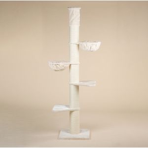 RHRQuality Krabpaal Maine Coon Tower Beige - Plafondhoge krabpaal voor grote katten - 275-295 cm