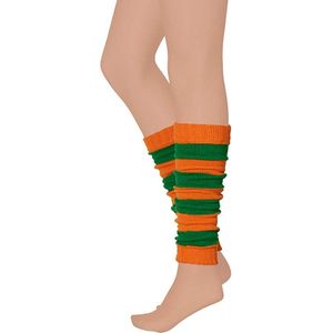 Apollo - Beenwarmer feest - Carnaval beenwarmers - Oranje-groen - One size - Beenwarmers dames - Beenwarmers carnaval - Beenwarmers heren - Beenwarmers