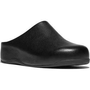 FitFlop - Shuv Tumbled-Leather Clogs - Zwart - Klomp