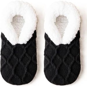 Sokken - Warme sokken - Lounge sokken - Dames pantoffelsokken - Winter warme vloersokken - Fleece sokken - Comfortabel - Winter warmte - Super comfortabele dames lounge pantoffels - One size - zwart
