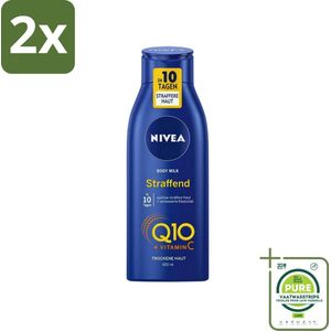 Nivea - Q10 Energy+ Body Milk - Huid Versterkende - 400 ml - Voordeelverpakking - 2 stuks - Huidversterkend - Huidelasticiteit
