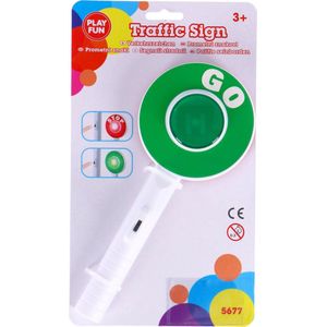 Playfun Verkeersbord Stop & Go Junior 25 Cm Wit/groen/rood