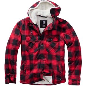 Brandit Lumberjacket Hooded Zwart-Rood Vest Heren
