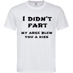 Grappig T-shirt - I didn't fart - kiss - farter - vader - vaderdag - papa - scheet - scheten - stinkerd - maat XL