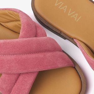 VIA VAI Harita Liv Slippers - Roze - Maat 37