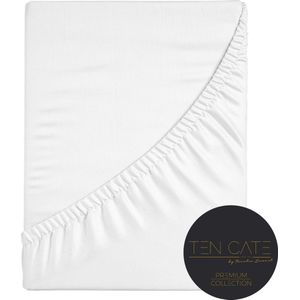 Ten Cate Premium Hoeslaken - Hoeslaken 160x200 - Hoeslakens - Katoensatijn - Geschikt voor boxspring en matras - Hoekhoogte 30cm - Elastiek Rondom - Strijkvrij - Wit - White Whisper