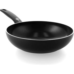 Wokpan inductie 28 cm/37 Liter Zwart Cambridge Healthy Ceramic Non-Stick PFAS-Free Vaatwasserbestendig Ovenveilig Wokpan inductie