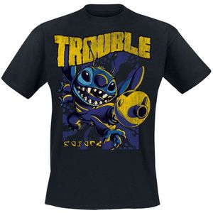 Lilo & Stitch Big Trouble Stitch Heren T-shirt - zwart - L