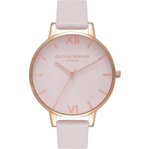 Olivia Burton Big Dial OB16BD95 - Horloge - Leer - Wit - 38mm