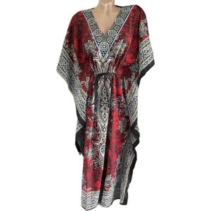 Kaftan - Jurk - Lang - Rood - Maat One size (2021)