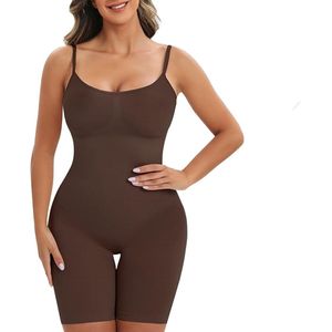 Shapewear Dames Bodysuit - Bruin- Maat XXXL - Corrigerend Ondergoed
