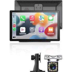 Navigatiesysteem Auto - Autoradio met navigatie - Carplay Scherm - Navigatie - Autonavigatie - 9 Inch Touchscreen Display - Apple Carplay & Android Auto - Inclusief Achteruitrijcamera - Zwart