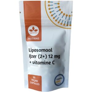Nutrins IJzer (II) Capsules liposomaal 30 capsules - liposomaal IJzer 14 mg met Vitamine C 60 mg.
