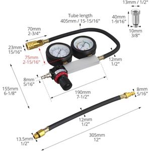 ® Cilinder Lekkage Tester, Motor Compressietester, Motor Lektestapparaat met Twee Manometers