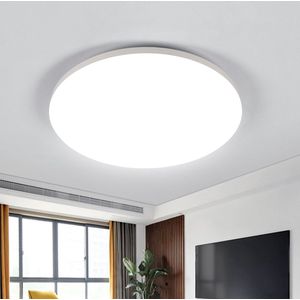 Delaveek-Ronde Moderne LED Plafondlamp - IP54 Waterdicht -24W 2700LM -6500K Koud Wit Licht - Dia 30cm - Geschikt voor slaapkamer, keuken,...