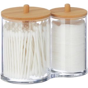 Organizer - Transparant - Kunststof - Bamboe - 2 Vakken