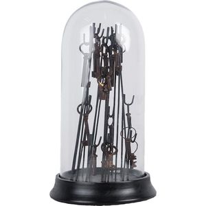 Clayre & Eef Stolp Ø 18x36 cm Bruin Glas Metaal Sleutels