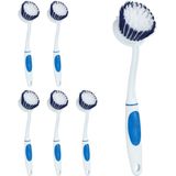 Relaxdays afwasborstel - set van 6 - schoonmaakborstel - reinigingsborstel - spoelborstel - Kleurmix 1