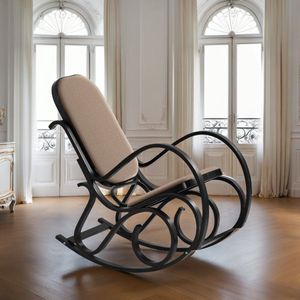 MAX 2 Fauteuil – Creme en Bruin – 90 x 52 x 95 cm – Bent Hout & Stof – Wenge