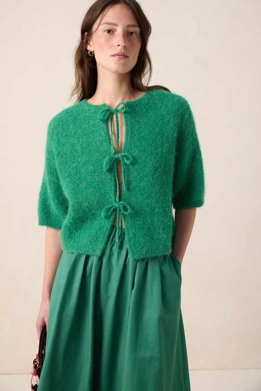 Sissy-Boy - Wollen Vest - Groen - Met Strikjes