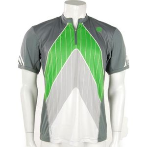 adidas - Men's aAce Traditional Polo - adidas Tennis Polo's - S - White/MediumLead/IntensGreen