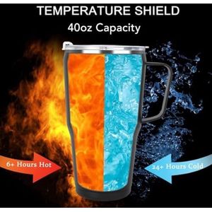 40oz Roestvrijstalen Vacuümisolatie Watermok met Handvat Stro Houd Drankjes Koud Warmwaterkruik Doekjes en Vullingen Luiers >> Doekjes en Houder (Stijl3)