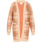 Usha - BLUE LABEL - Gebreid Vest - Beige - Geruit