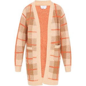 Usha - BLUE LABEL - Gebreid Vest - Beige - Geruit