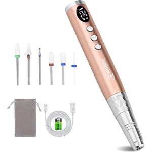Cordless Nail Cutter 35000 rpm Professional - Gel Nails Acrylic Nails - 6 Ceramic Bits LED Display - Manicure Set Electric Nail Cutter - Calluses