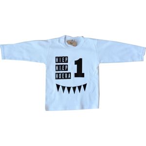 Stijlie kids Verjaardagshirt Hiep Hiep Hoera 1 jaar maat 86