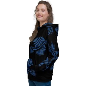 Unisex Hoodie - design Lines 4 Peace - zacht en comfortabel – net zo uniek als jij bent - zwart klassiekblauw - maat S