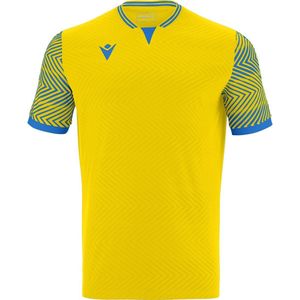 Macron Tureis Shirt Korte Mouw Heren - Geel / Royal | Maat: XL