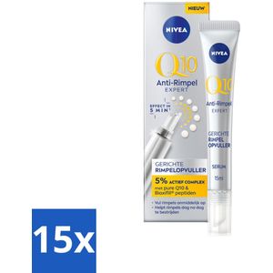 15 x NIVEA - Oogserum - Q10 Anti-Rimpel Expert - Rimpelopvuller - Voor rijpe huid - Met Q10 - 15 ml - Anti-aging Serum - Oogserum - Rimpelopvuller - Q10 Serum - Rimpelverlichting