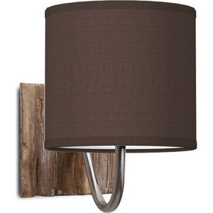 Home Sweet Home wandlamp Bling - wandlamp Drift inclusief lampenkap - lampenkap 16/16/15cm - geschikt voor E27 LED lamp - chocolade